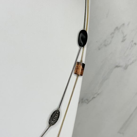 Chico's Double Strand Mixed Metal Station Statement Necklace ✨ - Picture 9 of 10